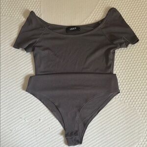 Cider Gray Ribbed Bodysuit